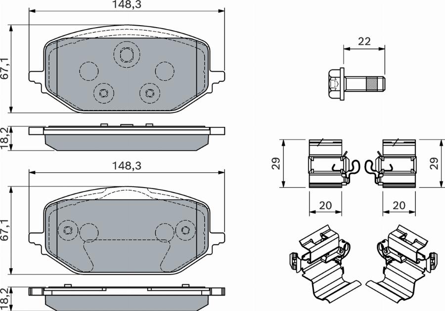 BOSCH 0 986 460 165 - Kit pastiglie freno, Freno a disco autozon.pro