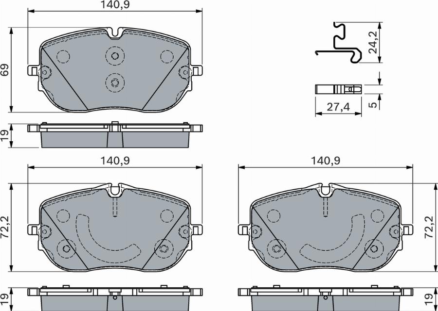 BOSCH 0 986 460 181 - Kit pastiglie freno, Freno a disco autozon.pro