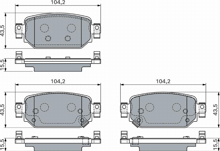 BOSCH 0 986 460 135 - Kit pastiglie freno, Freno a disco autozon.pro