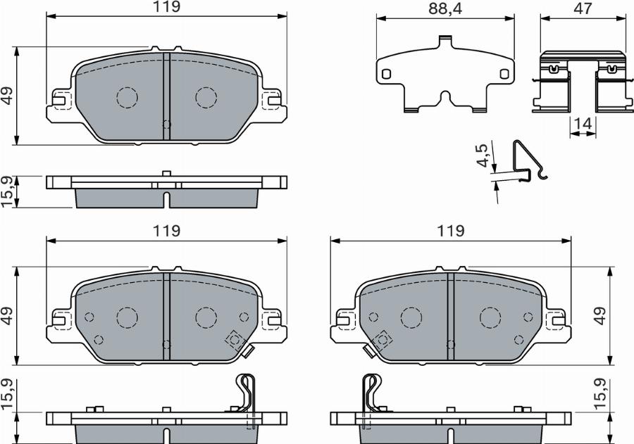 BOSCH 0 986 460 138 - Kit pastiglie freno, Freno a disco autozon.pro