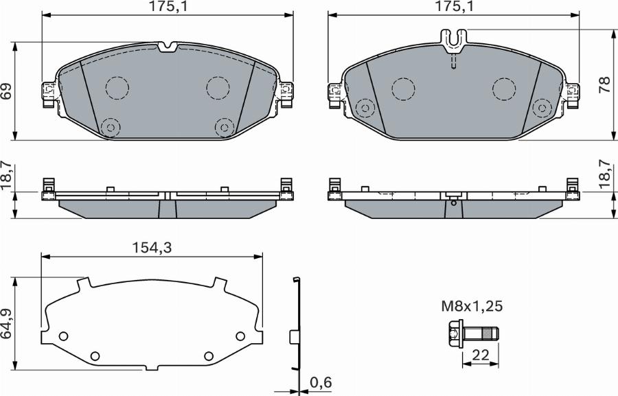 BOSCH 0 986 460 129 - Kit pastiglie freno, Freno a disco autozon.pro