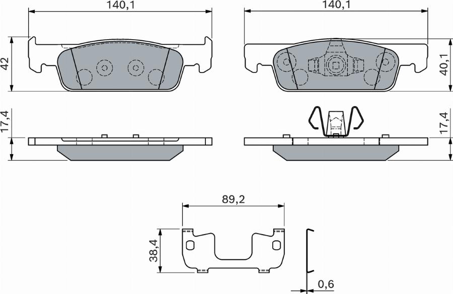 BOSCH 0 986 460 125 - Kit pastiglie freno, Freno a disco autozon.pro