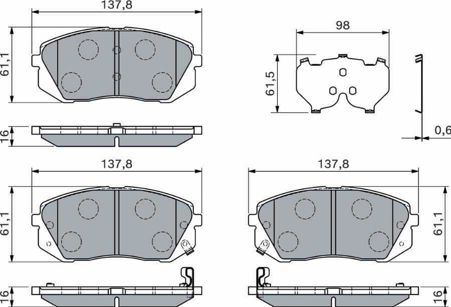 BOSCH 0 986 460 121 - Kit pastiglie freno, Freno a disco autozon.pro