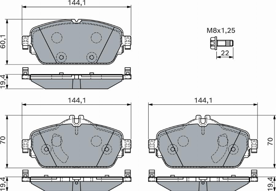 BOSCH 0 986 460 128 - Kit pastiglie freno, Freno a disco autozon.pro