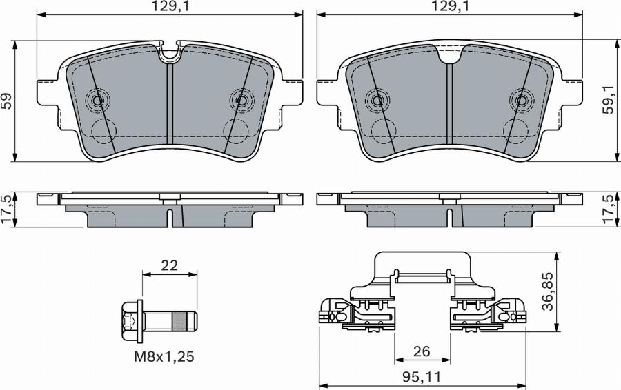 BOSCH 0 986 460 174 - Kit pastiglie freno, Freno a disco autozon.pro