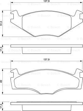 BOSCH 0 986 461 106 - Kit pastiglie freno, Freno a disco autozon.pro