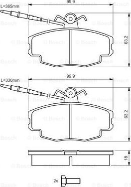 BOSCH 0 986 461 117 - Kit pastiglie freno, Freno a disco autozon.pro