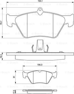 BOSCH 0 986 461 129 - Kit pastiglie freno, Freno a disco autozon.pro