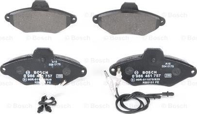 BOSCH 0 986 461 757 - Kit pastiglie freno, Freno a disco autozon.pro