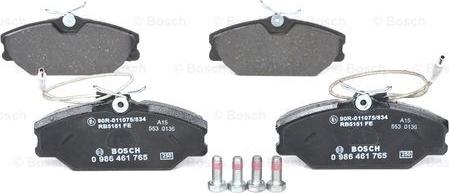 BOSCH 0 986 461 765 - Kit pastiglie freno, Freno a disco autozon.pro