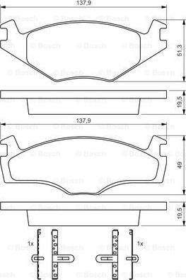 BOSCH 0 986 468 873 - Kit pastiglie freno, Freno a disco autozon.pro