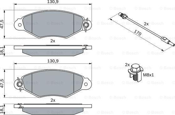 BOSCH 0 986 424 455 - Kit pastiglie freno, Freno a disco autozon.pro