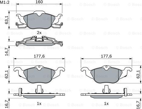 BOSCH 0 986 424 456 - Kit pastiglie freno, Freno a disco autozon.pro