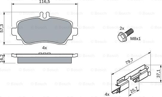 BOSCH 0 986 424 469 - Kit pastiglie freno, Freno a disco autozon.pro