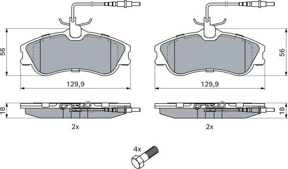 BOSCH 0 986 424 414 - Kit pastiglie freno, Freno a disco autozon.pro