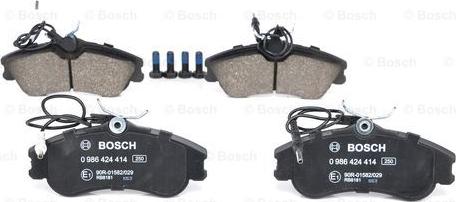 BOSCH 0 986 424 414 - Kit pastiglie freno, Freno a disco autozon.pro