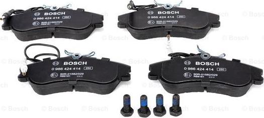 BOSCH 0 986 424 414 - Kit pastiglie freno, Freno a disco autozon.pro