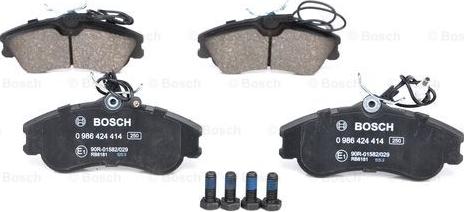 BOSCH 0 986 424 414 - Kit pastiglie freno, Freno a disco autozon.pro