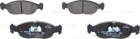 BOSCH 0 986 424 410 - Kit pastiglie freno, Freno a disco autozon.pro