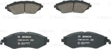 BOSCH 0 986 424 474 - Kit pastiglie freno, Freno a disco autozon.pro