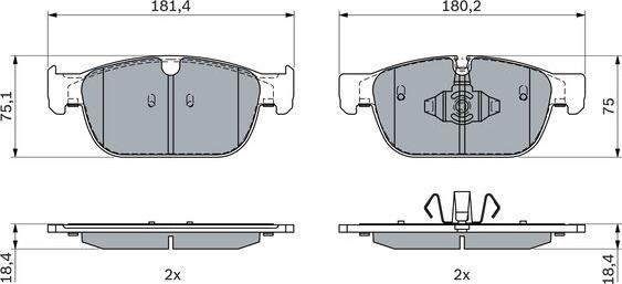 BOSCH 0 986 424 599 - Kit pastiglie freno, Freno a disco autozon.pro