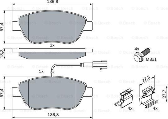 BOSCH 0 986 424 596 - Kit pastiglie freno, Freno a disco autozon.pro