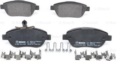 BOSCH 0 986 424 596 - Kit pastiglie freno, Freno a disco autozon.pro