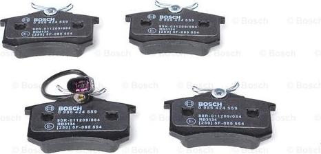 BOSCH 0 986 424 559 - Kit pastiglie freno, Freno a disco autozon.pro