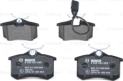 BOSCH 0 986 424 559 - Kit pastiglie freno, Freno a disco autozon.pro