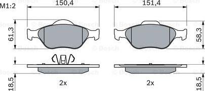 BOSCH 0 986 424 558 - Kit pastiglie freno, Freno a disco autozon.pro