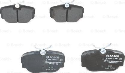 BOSCH 0 986 424 564 - Kit pastiglie freno, Freno a disco autozon.pro