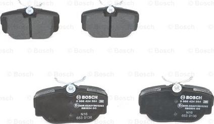 BOSCH 0 986 424 564 - Kit pastiglie freno, Freno a disco autozon.pro