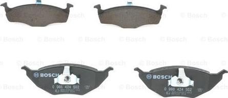 BOSCH 0 986 424 502 - Kit pastiglie freno, Freno a disco autozon.pro