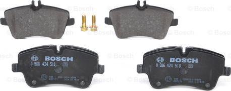 BOSCH 0 986 424 518 - Kit pastiglie freno, Freno a disco autozon.pro