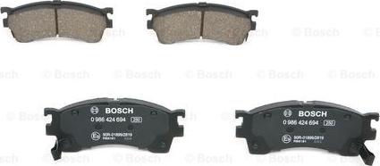 BOSCH 0 986 424 694 - Kit pastiglie freno, Freno a disco autozon.pro