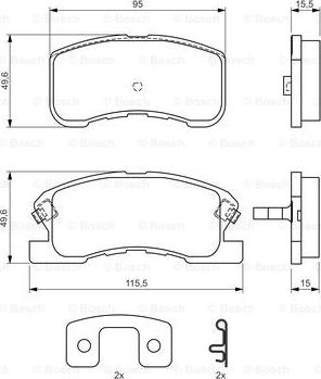 BOSCH 0 986 424 697 - Kit pastiglie freno, Freno a disco autozon.pro