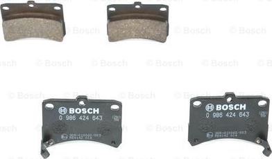 BOSCH 0 986 424 643 - Kit pastiglie freno, Freno a disco autozon.pro