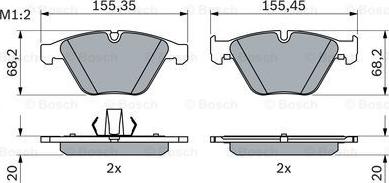 BOSCH 0 986 424 608 - Kit pastiglie freno, Freno a disco autozon.pro