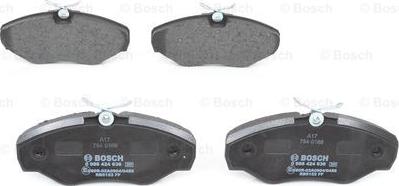 BOSCH 0 986 424 636 - Kit pastiglie freno, Freno a disco autozon.pro