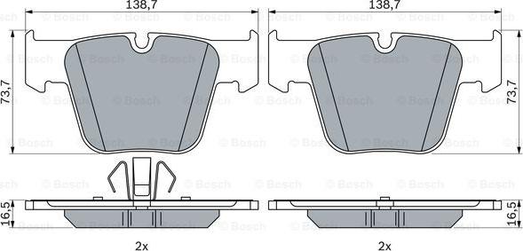 BOSCH 0 986 424 624 - Kit pastiglie freno, Freno a disco autozon.pro