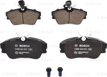 BOSCH 0 986 424 672 - Kit pastiglie freno, Freno a disco autozon.pro