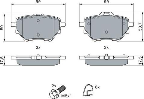 BOSCH 0 986 424 853 - Kit pastiglie freno, Freno a disco autozon.pro