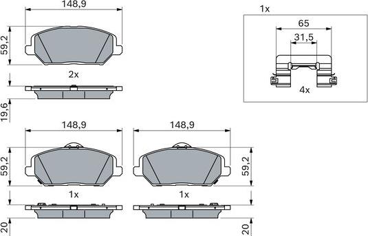 BOSCH 0 986 424 862 - Kit pastiglie freno, Freno a disco autozon.pro