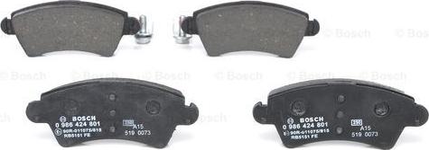 BOSCH 0 986 424 801 - Kit pastiglie freno, Freno a disco autozon.pro