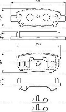 BOSCH 0 986 424 814 - Kit pastiglie freno, Freno a disco autozon.pro