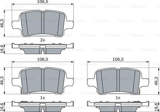 BOSCH 0 986 424 839 - Kit pastiglie freno, Freno a disco autozon.pro