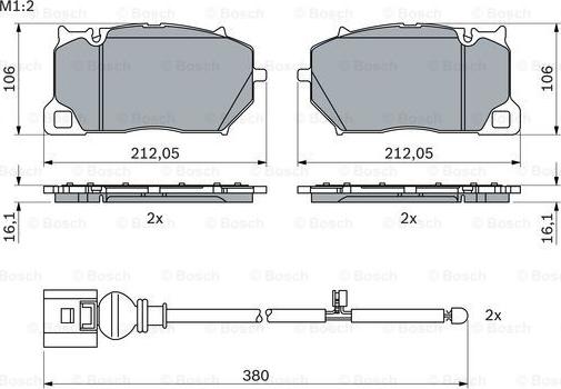 BOSCH 0 986 424 874 - Kit pastiglie freno, Freno a disco autozon.pro