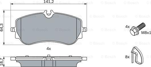 BOSCH 0 986 424 875 - Kit pastiglie freno, Freno a disco autozon.pro