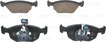 BOSCH 0 986 424 352 - Kit pastiglie freno, Freno a disco autozon.pro