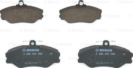 BOSCH 0 986 424 368 - Kit pastiglie freno, Freno a disco autozon.pro